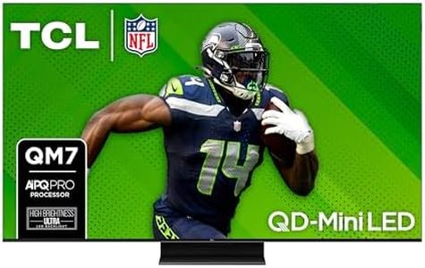 TCL 75-Inch QM7 QLED 4K Smart QD-Mini LED TV with Google TV (75QM751G, 2024 Model) Dolby Vision IQ, Dolby Atmos, HDR, Game Accelerator up to 240Hz, Voice Remote, Works with Alexa, Streaming Television