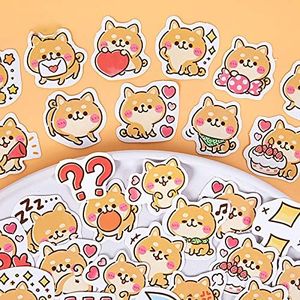 Doraking 45PCS Cute Pet Shiba Inu Doggy Boxed DIY Decoration Adhesive Paper Dogs Stickers for Laptop Planners Scrapbook Cups Diary Notebooks Album Phone Case (Daily of Shiba Inu)