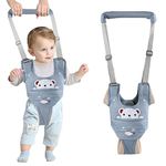 Ocanoiy Baby Walking Harness Handheld Baby Walker Assistant Belt Toddler Infant Walker Safety Harnesses Standing Up Walking Learning Helper With Detachable Crotch for 9-24 Month (Blue)