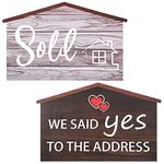 Real Estate Sold Sign for New Homeowners, 16.7 Inch House Shaped Real Estate Photo Prop Signs We Said Yes to The Address Double-Sided Agent Supplies and Signs for Real Estate Agent