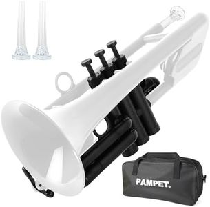 PAMPET SEA LION Professional Plastic Bb Trumpet Standard Trumpets Trumpet Set for Student Beginner Bb Trumpet Instrument (White)