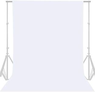 GFCC 8FTX10FT White Backdrop Background for Photography Photo Booth Backdrop for Photoshoot Background Screen Video Recording Parties Curtain