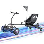 isinwheel K3 Pro Hoverboard Seat Attachment - 1.5 X Larger Seat Attachment for 6.5'' 8'' 8.5'' 10'' Two Wheel Self Balancing Scooter Hoverboard Go Kart Attachment for Kids/Adults,K3-Black
