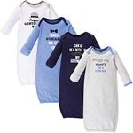 Luvable Friends Baby Girls' Cotton Gowns, Gentleman, 0-6 Months