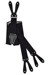 Button-Down Extra Wide Formal Dress Suspenders/Braces, 4cm - Black