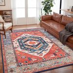 SERISSA Boho Area Rug 5x7 Rust, Was