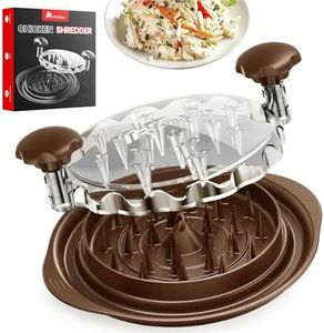 AveFare Chicken Shredder - 10.8Inch Large Chicken Shredder Tool Twist with Brush, Visible Meat Shredder, Ergonomic Handle, Strong Anti-Slip, BPA Free Dishwasher Safe, Suitable for Pork Beef Chicken