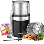 KYG Coffee Grinder Electric Grinder for Seeds, Herb, Nut, Flax Seed Grinder with Removable Bowl Spice Grinder 300W Wet and Dry Grinder with 1 Washable Stainless Steel Cup 4 Blades