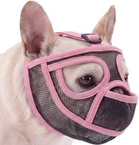 Pezluxe Short Snout Dog Muzzle, Soft Breathable Mesh French Bulldog Muzzle