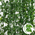 Fake Vines 80 Ft 12 Pack Artificial Ivy, Artificial Vines Room Decor, Vines for Bedroom Indie Room Decor Greenery Garland Faux Ivy Hanging Vine Plant for Party Garden Office Wedding Decor