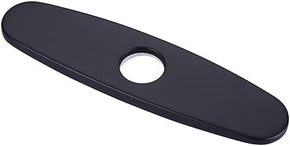 WOWOW 10" Sink Faucet Hole Cover Deck Plate for Kitchen & Bathroom Vanity Sink, Faucet Black Escutcheon Plate Stainless Steel Outside Faucet Cover Cap for 1 or 3 Hole Mixer Tap
