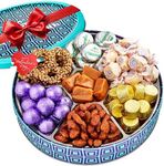 Fancy Chocolate and Nuts Gift Basket – Valentine’s Day Chocolate Assortment Gift Tin – Sweet Treats for Loved Ones by On Occasion