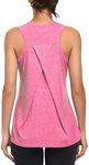 Workout Tank Tops for Women Gym Athletic Sleeveless Running Tops Yoga Shirts Racerback Sport Vest (Pink, L)