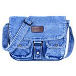 ZAINTO Denim Sling Bag for women and men Unisex Design, Adjustable Strap Students Book Bag Portable Multi-Pockets for Party Travel