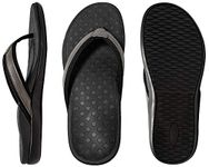 LLSOARSS Plantar Fasciitis Feet Sandal with Arch Support - Best Orthotic flip Flops for Flat Feet，Heel Pain- for Women, Matt Grey, 9