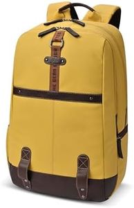 Gear Classic 4 19"/31L anti theft faux leather Medium Water Resistant Laptop Backpack/Casual Backpack/Daypack/Travel Backpack/College Bag For Men/Women(Yellow-Brown)
