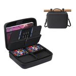 Tabletop RPG Case Compatible DND Miniatures, DND Dice, Maps, DM's Guide, and Player's Handbook - Includes Built-in Character Sheet Holder and Erasable Scribe Panel (Case Only) (Black)