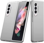 Kapa Ultra Thin Back Case for Samsung Galaxy Z Fold 3, Full Body Protection Hard Back Cover, Silver