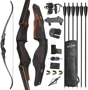 ZSHJGJR Archery 60 Inch Original Recurve Bow and Arrow Set for Adults American Hunting Longbow Archery Bow 25-60lbs Right Handed for Archery Hunting Target Shooting (40lbs, Bow Set)