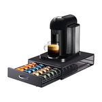 EVER RICH ® CAPSULES STORAGE DRAWER COMPATIBLE WITH VERTUOLINE NESPRESSO CAPSULES (40 CAPSULES CAPACITY) (1. VertuoLine 40)