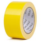 QILIMA Strong Adhesive Cloth Yellow Duct Tape Heavy Duty, Water Resistant Gaffer Tape,Single Sided Duct Tape for Stage Carpet Floor Repairing,Indoor/Outdoor, 50mm X 25.1m