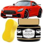 BELLOX High-Gloss Shine Car Wax Paste with Sponge | Car Wax Polish for Car Detailing to Shine & Long-lasting Protection | Deep Shine, Easy Application Apply for All Vehicles with Glossy Paint 100ml