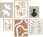 HAUS AND HUES Boho Posters & Prints - 6 Piece Art, Nature Wall Prints, Neutral Art, Minimal Art Print, Modern Gallery Wall, Botanical Print, Plants Poster, Boho Posters For Room Aesthetic (Unframed)