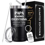 SpenMeta Papa Gifts - Funny Gifts for Papa from Grandchildren, Grandkids, Wife - Christmas, Fathers Day, Birthday Gift Idea for Grandfather, Grandpa - 20oz Vacuum Insulation Papa Tumbler