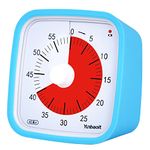 Visual Timer with Protective Case, Yunbaoit Upgraded 60-Minute Countdown Timer for Kids and Adults with Low Battery Remind, Silent Time Management Tool, No Ticking, Optional Alert(Blue)