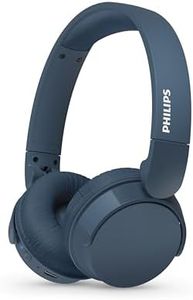 PHILIPS TAH4209BL Auriculares on-Ear Ligeros Bluetooth con Aislamiento pasivo del Ruido,55 Horas de reproducción, Sonido Natural, Llamadas nítidas, Graves dinámicos, 2 Horas de Carga USB-C, 2024 Azul