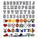 Letters Numbers and Sports Decoration Charms, Basketball Baseball Hockey Softball Soccer Football Gift for Boys Kids Teens and Adults