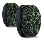 Alien Pros Bike Handlebar Tape Carbon Fiber (Set of 2) Black Green - Enhance your bike grip with these bicycle handle bar tape - Wrap your bike for an awesome comfortable ride