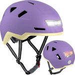 XNITO Bike Helmet with LED Lights - Urban Bicycle Helmet for Adults, Men & Women - CPSC & NTA-8776 Dual Certified - Class 3 E-Bikes, Scooters, Onewheel, Commuter, Mountain (Lavender, Medium)