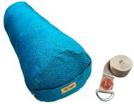 The Yogis Iyengar Yoga Bolster Removable/Washable Cotton Cover [ with - Yoga Belt ] (Size: L 59 x W 23cm)