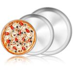 Homikit 8/10/12 Inch Pizza Tray Set of 3, Stainless Steel Pizza Oven Tray Round Pizza Baking Pan, Pizza Baking Sheet Bakeware Set for Baking Roasting Serving, Healthy & Dishwasher Safe