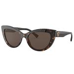 Versace Woman Sunglasses Black Frame, Dark Grey Lenses, 55MM, Havana, 55/19/140