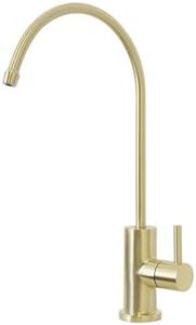 Trywell Gold Drinking Water Filter Faucet Kitchen Bar 304 Food Grade Solid Stainless Steel Tap, Non Air Gap Beverage Cold Water Purifier Filtration Tap for Reverse Osmosis Systems.