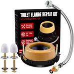 Extra Thick Toilet Wax Ring Replacement Kit with Flange & 16" Water Supply Line (7/8 in. Ballcock x 3/8 in. Comp) – Toilet Installation Kit, 3"/4" Drain Compatible, Toilet Flange Repair Kit