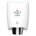 World Dryer K-974P SMARTdri Plus High Efficiency Intelligent Automatic Hand Dryer with Aluminum White Cover, Single Port Nozzle, 110-120V