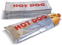 Better Kitchen Products Foil Hot Dog Wrappers, 9" x 3.7", Insulated Grease Resistant Hot Bag Sleeves, Disposable Foil Paper Hot Dog Bags (100 Pack)