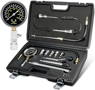 BETOOLL 13pcs Compression Tester with Spark Plug Tester - 300PSI Engine Cylinder Compression Gauge Automotive Tool