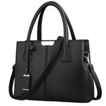 FiveloveTwo Women Classy Satchel Handbag Tote Purse Handle Bag Shoulder Bag Black(Size: 5)