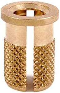 E-Z LOK Threaded Insert for Plastic Flanged Brass Thread Inserts 1/4-20 Pack of 25