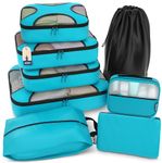 Shacke 8 Set Packing Cubes for Travel Lightweight Luggage Organizer (Aqua Teal)