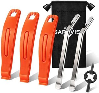 SARDVISA Bike Tire Levers| 3-Pcs Ultra Strong Tire Levers & 2-Pcs Stainless Steel Tire Spoons, Bike Tire Removal Tool for Road or Mountain Bike Tires, Must Have Bike Tire Tool in Bike Tire Repair Kit