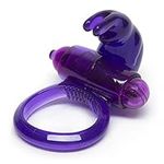 Lovehoney Rabbit Vibrating Penis Ring - Stretchy Cock Ring - Single Speed Cock Ring for Couples Sex - Purple