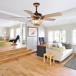 Tropwellhouse 52Inch Modern Rustic Ceiling Fan with Light Glass Cover with Unique Antler Finishsed 5 Wood Blades, Chandeier Fan Light with Remote for Living Room, Bedroom,Bronze