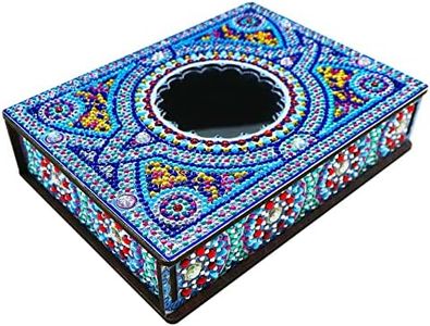 Diamond Art Wood Box with Mirror DIY Kit 5D Mandala Diamond Art Painting Jewelry Box Decorative Small Storage Boxes Trinket Box Special Gem by Number Arts and Crafts for Girls Dresser Desktop Decor