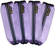 Fly Boots for Horses Set of 4,Universal Size Fine Mesh Horse Fly Boots with Built-in Metal Support,Fly Leggings for Horses with Fleece Trimming and Reflective Webbing (Purple)