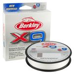 Berkley X9 Crystal Braided Fishing Line, 164 yd, 30lb, Crystal
